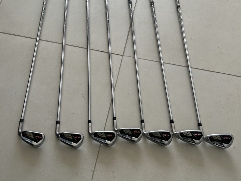 Set de hierros Callaway RZR x del 4 al pitch, vara de acero uniflex.